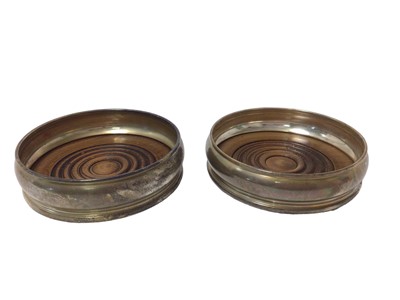 Lot 421 - Pair of silver plain circular coasters
