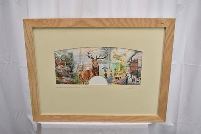 Lot 1116 - Richard Drew, known as Zacron (British, 1943-2012) pair of watercolour and mixed media works on paper - Painted for Whatman paper, Maidstone, Kent, signed and inscribed, 16 x 37cm, glazed frames