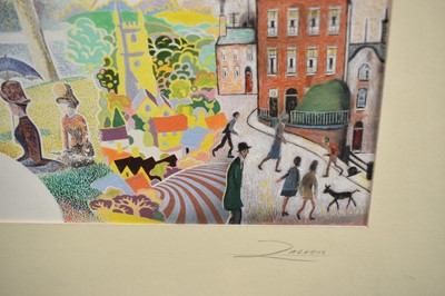 Lot 1116 - Richard Drew, known as Zacron (British, 1943-2012) pair of watercolour and mixed media works on paper - Painted for Whatman paper, Maidstone, Kent, signed and inscribed, 16 x 37cm, glazed frames