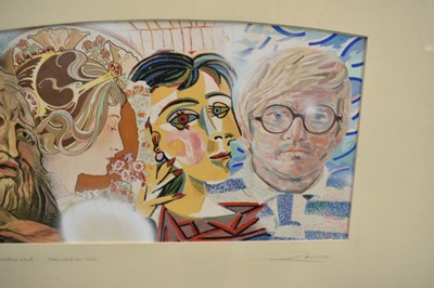 Lot 1116 - Richard Drew, known as Zacron (British, 1943-2012) pair of watercolour and mixed media works on paper - Painted for Whatman paper, Maidstone, Kent, signed and inscribed, 16 x 37cm, glazed frames