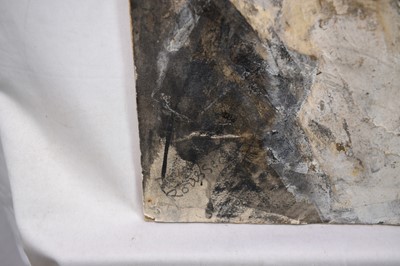 Lot 1119 - Richard Drew, known as Zacron (British, 1943-2012) mixed media on board, Head study, signed and dated 1965 verso, 57 x 38cm