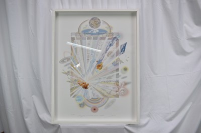 Lot 1123 - Richard Drew, known as Zacron (British, 1943-2012), archival fine art print - Air Guitar, dedicated to Eric Clapton, signed inscribed and numbered 10/250, 86 x 64cm, glazed frame