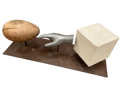 Lot 1124 - Richard Drew, known as Zacron (British, 1943-2012) aluminium, willow wood construction - Alienation, made at a foundry in Wimbledon and in the workshop at Ewell, Surrey, 67cm wide. Exhibited: Royal...