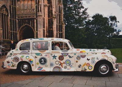 Lot 1121 - Richard Drew, known as Zacron (British, 1943-2012) archival fine art print - The Zacron Zeppelin limousine, signed and numbered 1/200, 67 x 52cm glazed frame