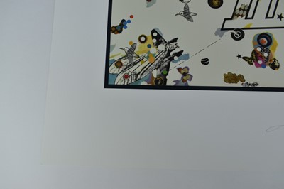 Lot 1122 - Richard Drew, known as Zacron (British, 1943-2012) silkscreen print - Led Zeppelin III album cover, signed, unframed - sheet size 68 x 68cm NB: An unknown number of prints were made but believed by...