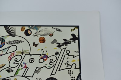 Lot 1122 - Richard Drew, known as Zacron (British, 1943-2012) silkscreen print - Led Zeppelin III album cover, signed, unframed - sheet size 68 x 68cm NB: An unknown number of prints were made but believed by...