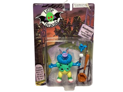 Lot 149 - Ban Dai Dreamworks (c1991) Little Dracula action figures including Garlic Man No.4020, Werebunny No.4020 & Maggot No.4016, all on card with  bubblepack (3)