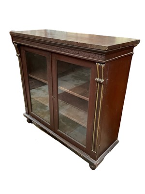 Lot 1410 - Victorian painted pine dwarf glazed bookcase
