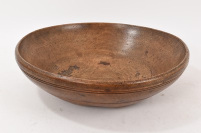 Lot 963 - 19th century turned sycamore dairy bowl