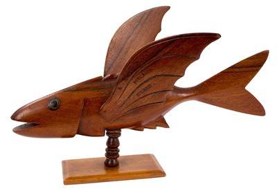 Lot 957 - Pitcairn Islands mirowood flying fish carved by Samuel C. Young