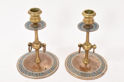 Lot 976 - Pair of 19th century Greek revival candlesticks