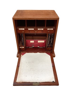 Lot 1500 - Edwardian limed mahogany desk secretaire