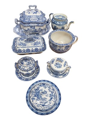 Lot 12 - Group of 19th century blue and white transfer printed china