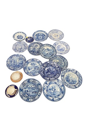 Lot 15 - Group of 19th century blue and white transfer printed china
