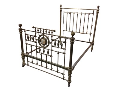 Lot 1427 - Ornate Victorian brass bedstead
