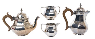 Lot 375 - Early 20th century four piece tea set, in the George 1 style.