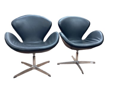 Lot 1387 - Pair of stylish swivel chairs