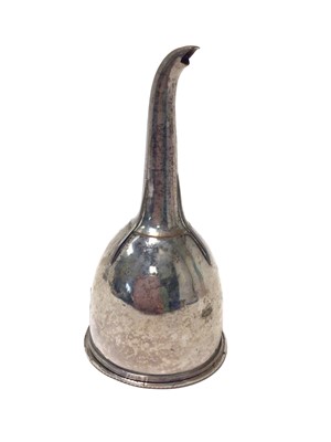 Lot 383 - Silver plated wine funnel, with fluted body and detachable strainer