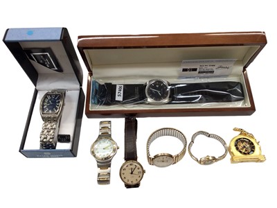 Lot 1051 - 9ct gold cased Roamer wristwatch, vintage 9ct gold cased ladies wristwatch and other watches