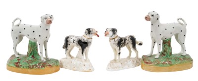 Lot 249 - Pair of Victorian Staffordshire dalmatians