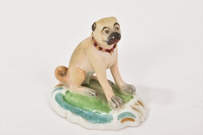 Lot 248 - Derby figure of a pug, circa 1800