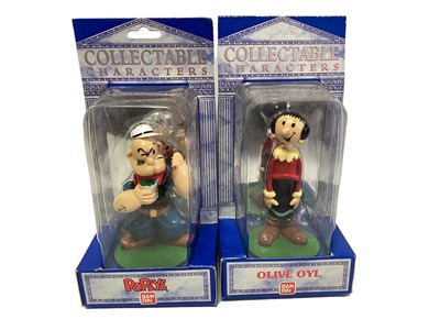Lot 296 - Bandai (c1990) Collectable Characters including Popeye No.9603, Olive Oyl No.9604, Desperate Dan No.9607 & Dennis Menace No.9608, all boxed (4)