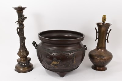 Lot 745 - Large Japanese bronze jardinière