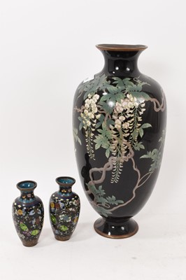 Lot 966 - Large Japanese cloisonné baluster vase