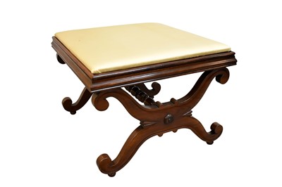 Lot 1471 - 19th century mahogany X-frame stool
