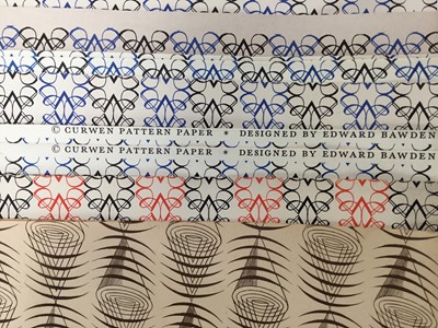 Lot 1013 - Collection of Curwen Press end papers by Edward Bawden, 51 x 64cm and smaller. (10)