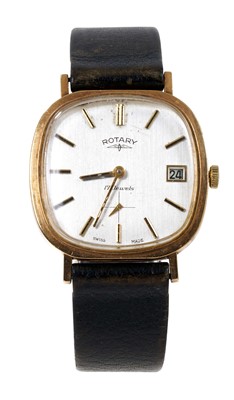 Lot 636 - Gentlemen's 1970s Rotary 9ct gold wristwatch with 17 jewel movement