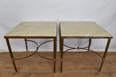 Lot 1464 - Pair of marble topped side tables