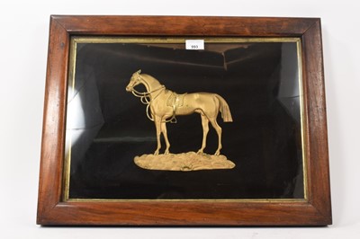 Lot 993 - 19th century gilt metal relief of a horse