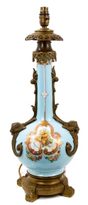 Lot 748 - French Sèvres style porcelain table lamp