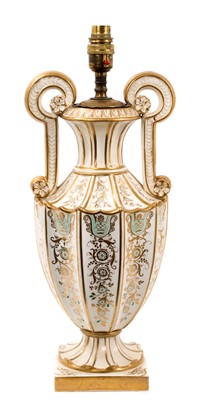 Lot 749 - 19th century English porcelain lamp base