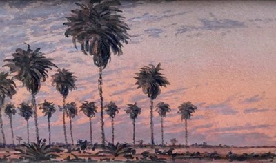 Lot 235 - Duncan McCandless (American b.1941) watercolour - American western landscapes with palm trees and smaller (2)