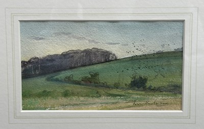 Lot 232 - Peter Partington, watercolour - A Rural Landscape, signed, 12cm x 19cm, in glazed frame