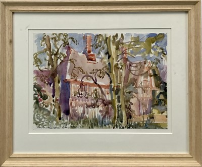 Lot 131 - Mary Millar Watt (1924-2023) watercolour - Manston Hall, Whepstead, signed and titled, 26 x 35cm, glazed frame