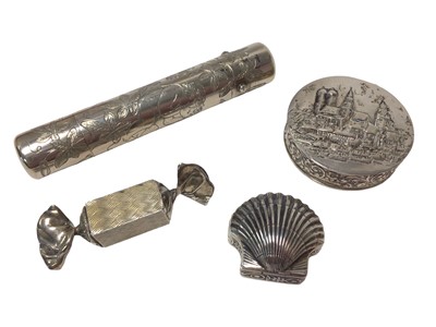 Lot 436 - Vertu items including a Victorian silver cased scent bottle by Sampson Morden