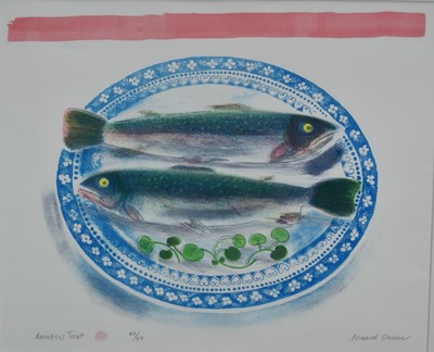 Lot 1302 - *Bernard Cheese (1925-2013) signed limited edition print - Rainbow Trout, 44/50, 40cm x 48cm in glazed frame