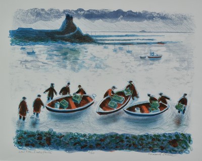 Lot 1304 - *Bernard Cheese (1925-2013) signed limited edition print - Low Tide, Lindisfarne, 6/20, 37cm x 47cm, in glazed frame