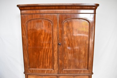 Lot 1549 - Good quality late Victorian satinwood linen press by Heal & Son