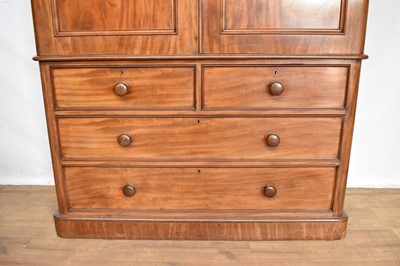 Lot 1549 - Good quality late Victorian satinwood linen press by Heal & Son