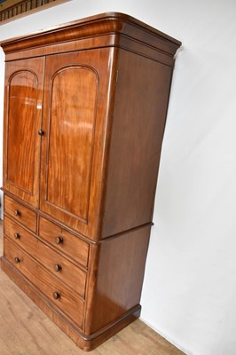 Lot 1549 - Good quality late Victorian satinwood linen press by Heal & Son