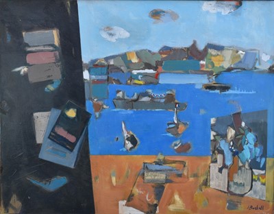 Lot 1313 - Lynn Bushell (b.1946) oil on canvas - Faraway Places, signed, 70cm x 90cm, framed