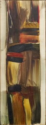Lot 1176 - *Robert Sadler (1909-2001) acrylic on board - Abstract, signed, 38cm x 104cm, framed