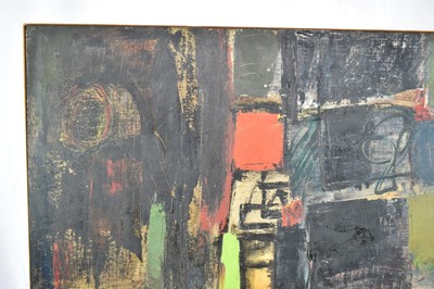 Lot 1329 - *Robert Sadler (1909-2001) acrylic on board - Abstract, signed, 52 x 77cm, framed