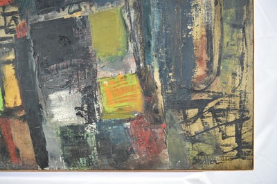 Lot 1329 - *Robert Sadler (1909-2001) acrylic on board - Abstract, signed, 52 x 77cm, framed