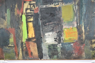 Lot 1329 - *Robert Sadler (1909-2001) acrylic on board - Abstract, signed, 52 x 77cm, framed