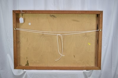 Lot 1329 - *Robert Sadler (1909-2001) acrylic on board - Abstract, signed, 52 x 77cm, framed